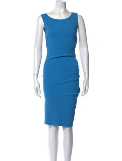Pre-owned Pucci Virgin Wool Knee-length Dress In Blue