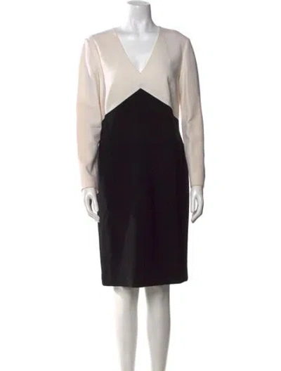 Pre-owned Pucci Virgin Wool Knee-length Dress In Neutral