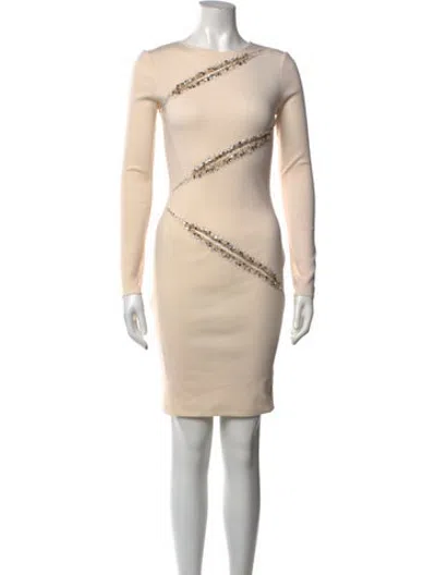 Pre-owned Pucci Virgin Wool Knee-length Dress In Neutrals
