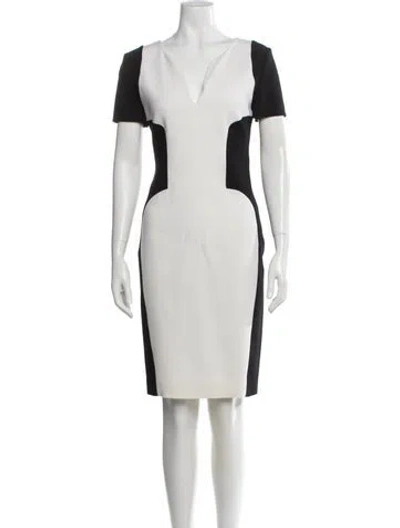 Pre-owned Pucci Virgin Wool Knee-length Dress In White
