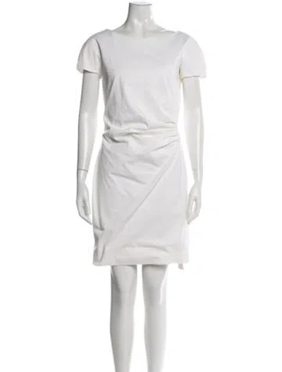 Pre-owned Pucci Virgin Wool Knee-length Dress In White