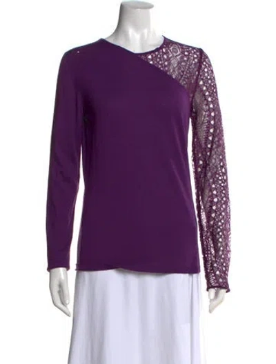 Pre-owned Pucci Virgin Wool Lace Pattern Top In Purple