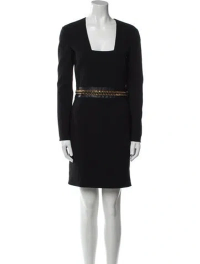 Pre-owned Pucci Virgin Wool Mini Dress In Black