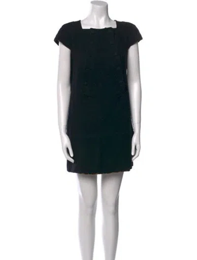 Pre-owned Pucci Virgin Wool Mini Dress In Black