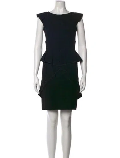 Pre-owned Pucci Virgin Wool Mini Dress In Black