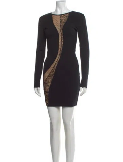 Pre-owned Pucci Virgin Wool Mini Dress In Black