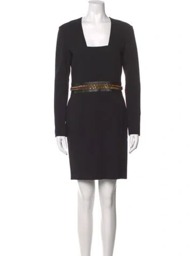 Pre-owned Pucci Virgin Wool Mini Dress In Black