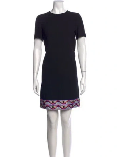 Pre-owned Pucci Virgin Wool Mini Dress In Black