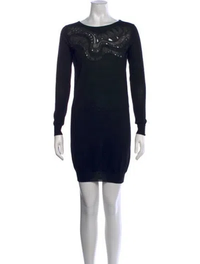 Pre-owned Pucci Virgin Wool Mini Dress In Black