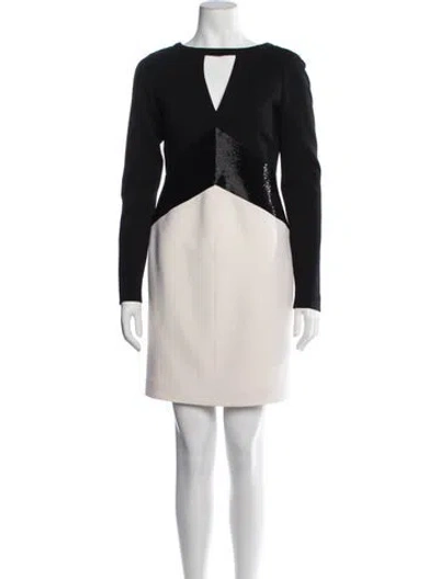 Pre-owned Pucci Virgin Wool Mini Dress In Black/neutrals