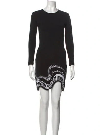 Pre-owned Pucci Virgin Wool Mini Dress In Black/white