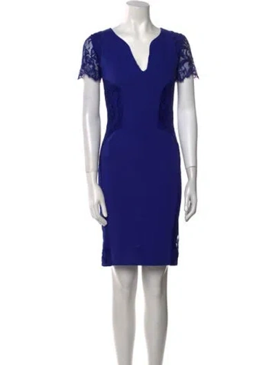 Pre-owned Pucci Virgin Wool Mini Dress In Blue