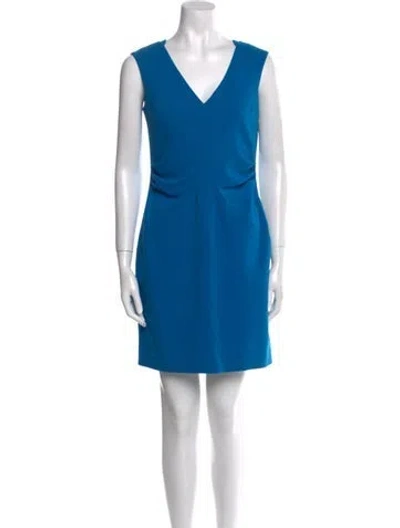 Pre-owned Pucci Virgin Wool Mini Dress In Blue
