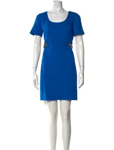 Pre-owned Pucci Virgin Wool Mini Dress In Blue