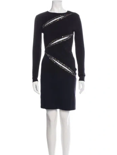 Pre-owned Pucci Virgin Wool Mini Dress In Blue