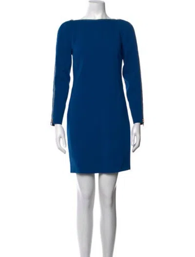 Pre-owned Pucci Virgin Wool Mini Dress In Blue