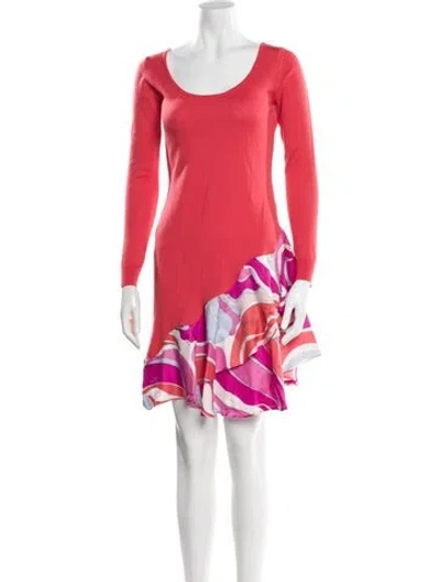 Pre-owned Pucci Virgin Wool Mini Dress In Pink