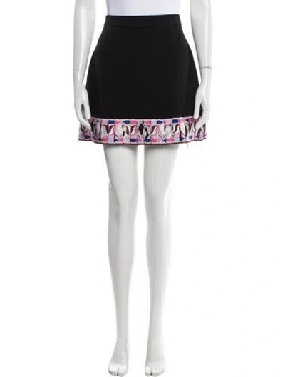 Pre-owned Pucci Virgin Wool Mini Skirt In Black