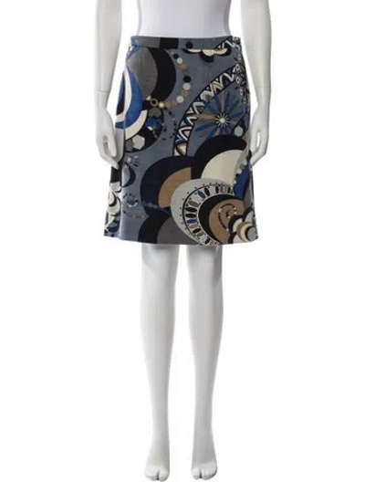 Pre-owned Pucci Virgin Wool Mini Skirt In Blue