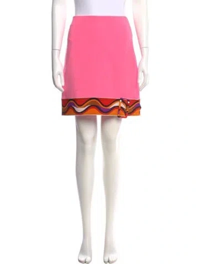 Pre-owned Pucci Virgin Wool Mini Skirt In Pink