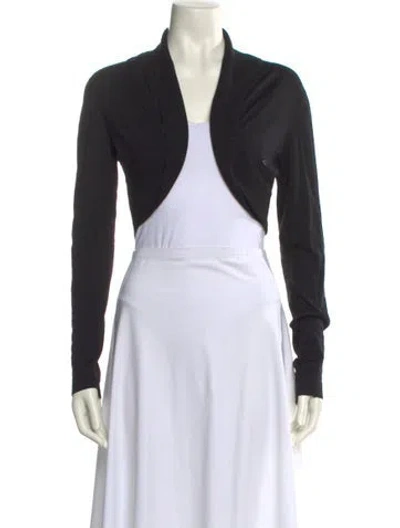 Pre-owned Pucci Virgin Wool Open Front Sweater In Black