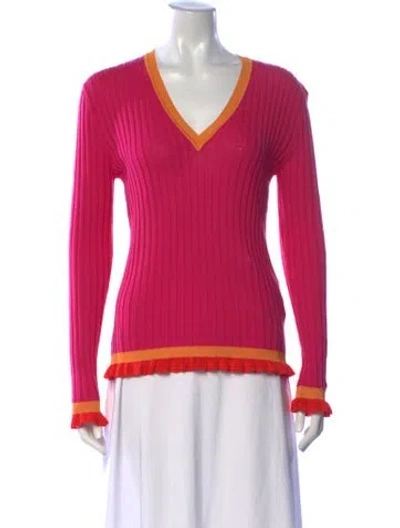 Pre-owned Pucci Virgin Wool Patterned Sweater In Pink