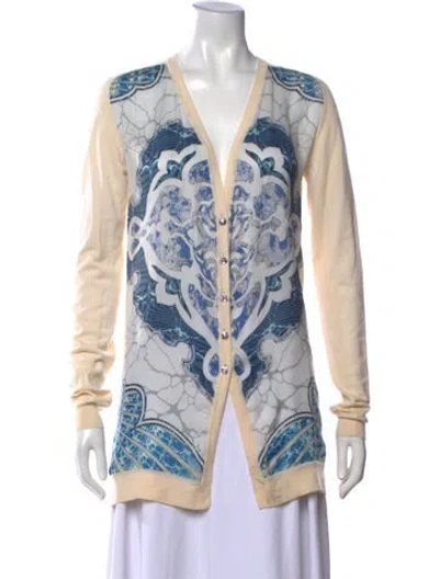 Pre-owned Pucci Virgin Wool Printed Sweater In Blue/neutrals