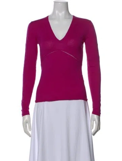 Pre-owned Pucci Virgin Wool Printed Top In Purple