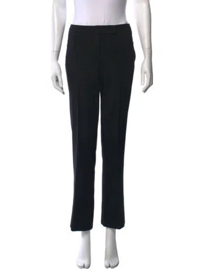 Pre-owned Pucci Virgin Wool Straight Leg Pants In Black