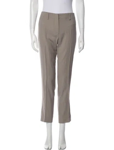 Pre-owned Pucci Virgin Wool Straight Leg Pants In Gray