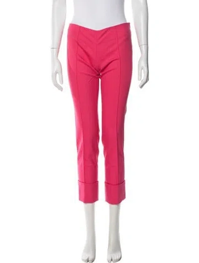 Pre-owned Pucci Virgin Wool Straight Leg Pants In Pink