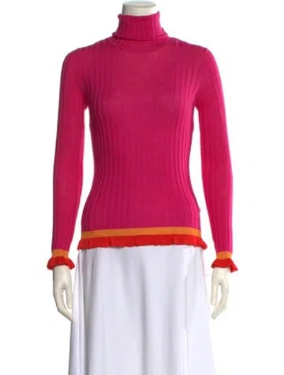 Pre-owned Pucci Virgin Wool Turtleneck Sweater In Pink