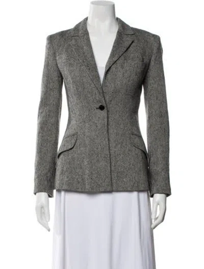 Pre-owned Pucci Virgin Wool Tweed Pattern Blazer In Gray