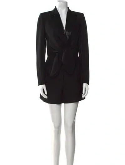 Pre-owned Pucci Virgin Wool V-neck Romper In Black