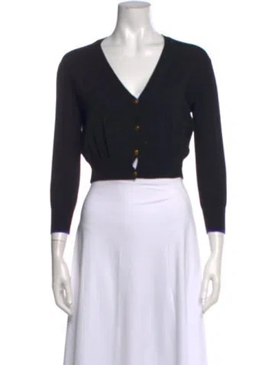 Pre-owned Pucci Virgin Wool V-neck Sweater In Black