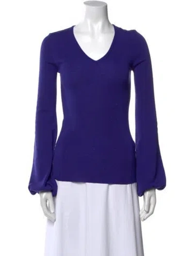 Pre-owned Pucci Virgin Wool V-neck Sweater In Purple