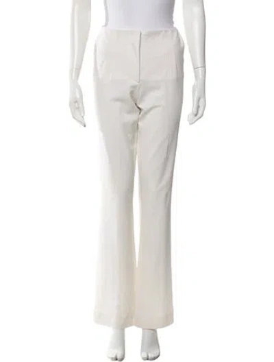 Pre-owned Pucci Virgin Wool Wide Leg Pants In White