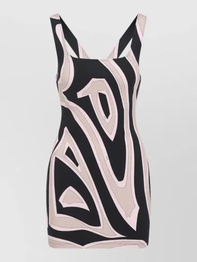 Pucci Viscose Mini Dress Geometric Pattern In Multi
