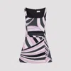 Pucci Backless Mini Dress Abstract Pattern In Purple