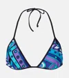 Pucci Vivara Bikini Top In Blue