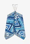 Pucci Vivara Print Asymmetric Chain Top In Multi