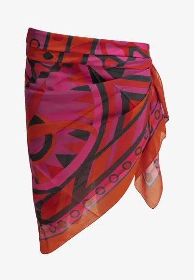 Pucci Vivara Print Beach Pareo In Pink