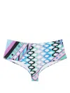 Pucci Vivara-print Bikini Bottoms In Blue