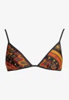 Pucci Vivara Triangle Bikini Top Patterned Design In Multi