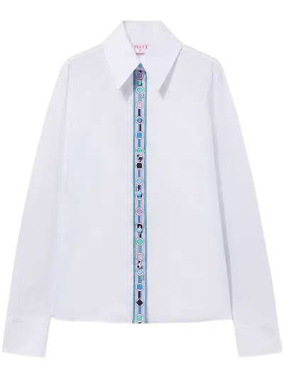 Pucci Vivara-print Cotton Shirt In White