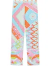 Pucci Vivara-print Cotton Trousers In Pink