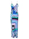 Pucci Printed Crepe Long Dress In Multicolor
