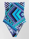 Pucci Vivara Print Geometric Strapless Swimsuit In Blue