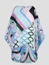 Pucci Vivara Cotton Kaftan In Blue