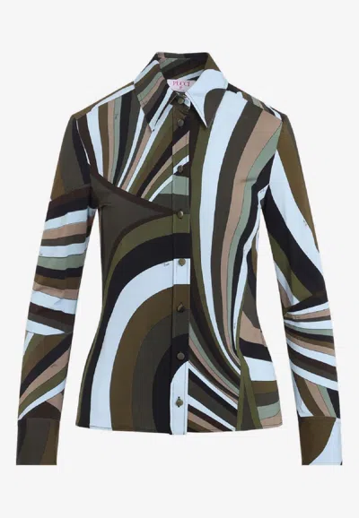 Pucci Vivara Print Long-sleeved Shirt In Multi